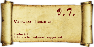 Vincze Tamara névjegykártya
